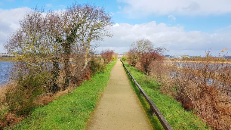 Sentier de balade à la réserve naturelle du marais de Pen Mané à Locmiquélic (Morbihan)