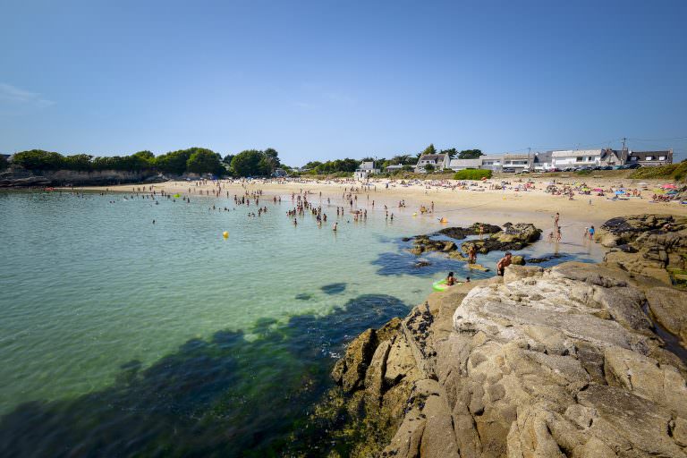 La plage du Perello à Plœmeur.