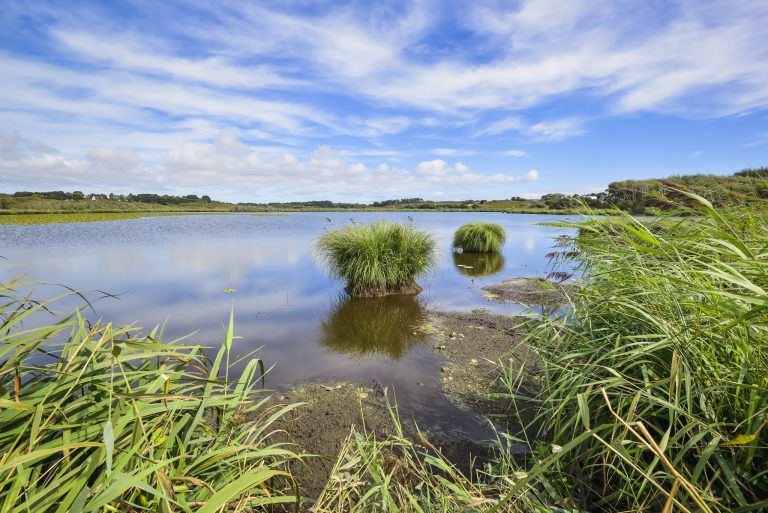 Etang de Lannenec sur la route côtière à Lorient Bretagne Sud