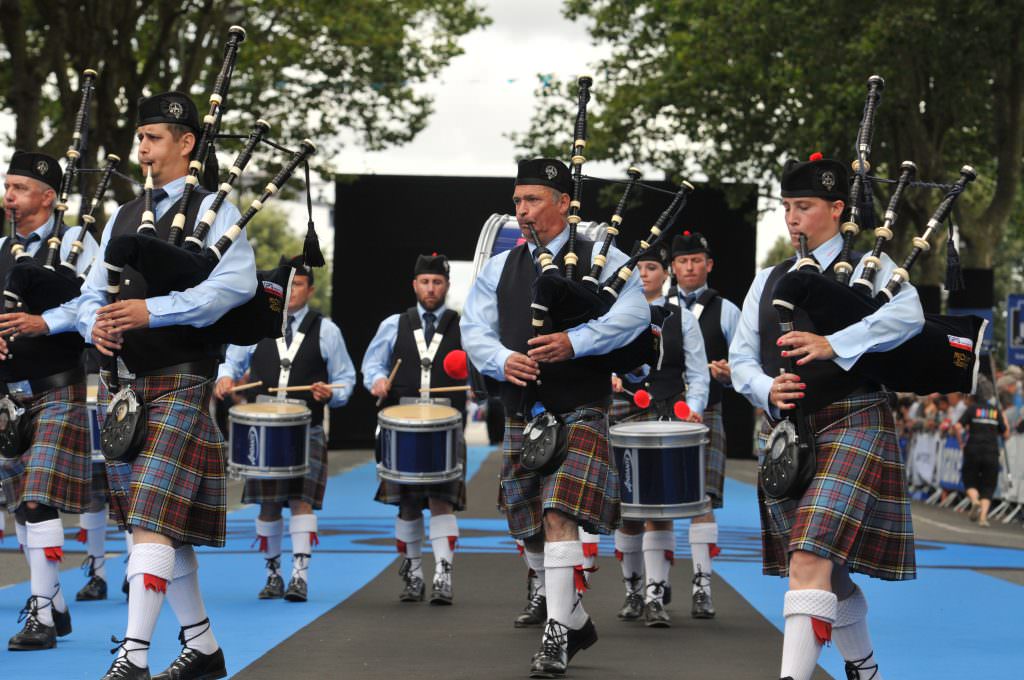 Lorient, musiciens pendant la grande parade du festival interceltique