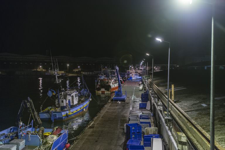 Port de pêche de Lorient, la nuit