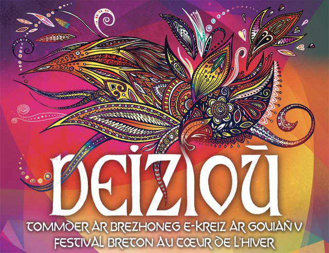 affiche du festival DEIZIOU 2024 au coeur de l'hiver Lorient.