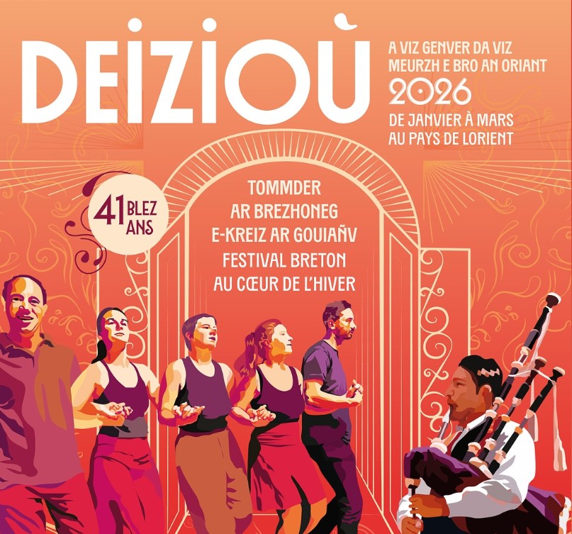 affiche du festival DEIZIOU 2024 au coeur de l'hiver Lorient.