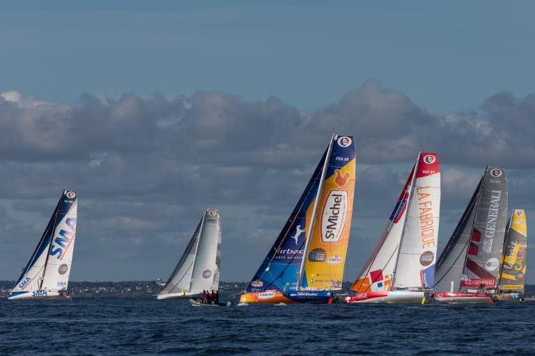 Lorient, bateaux de course Imoca lors du Défi Azimut