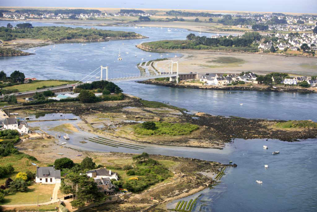 Vue aérienne de la Ria d'Etel en Bretagne Sud (Morbihan)