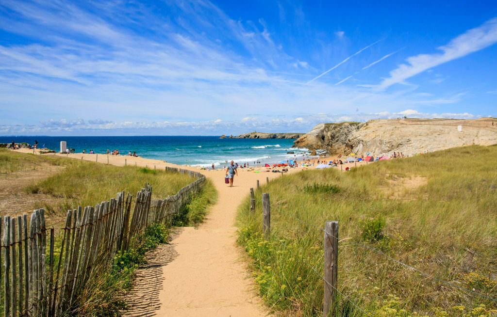 La plage de Port-Bara sur la presqu'île de Quiberon (Morbihan, Bretagne Sud)