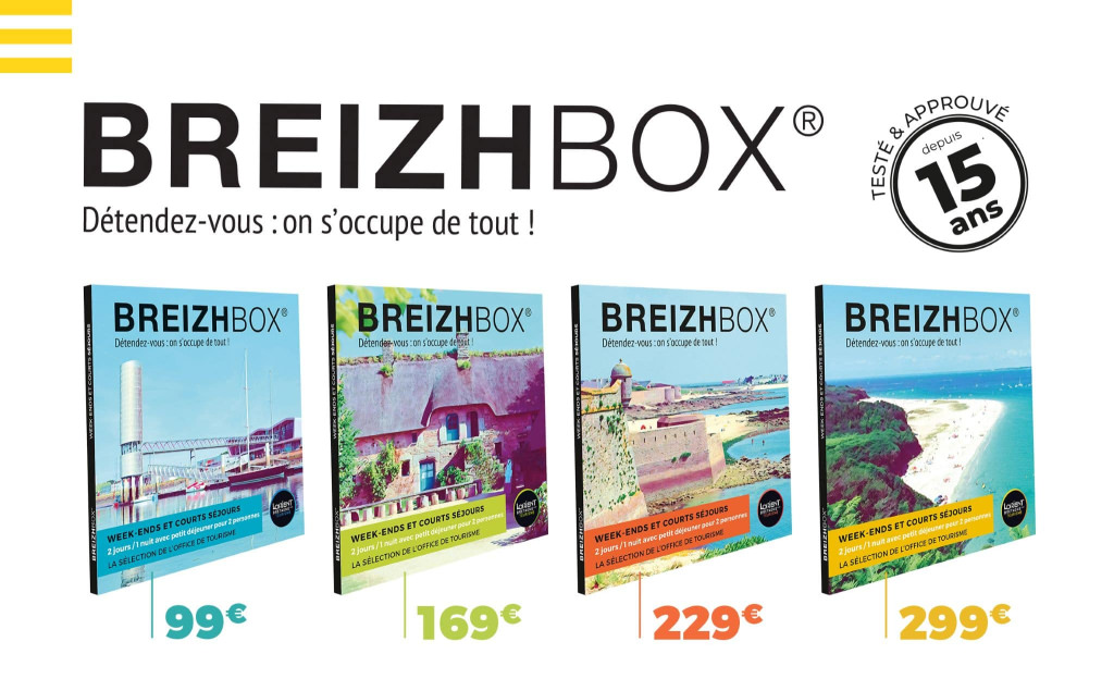 La nouvelle gamme de coffrets-cadeaux Breizhbox 2023-2024, séjours à Lorient Bretagne Sud (Morbihan)