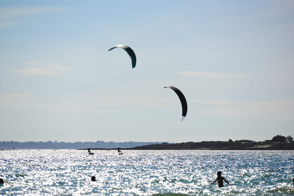 Kite-surf à Gâvres, à Lorient Bretagne Sud (Morbihan)