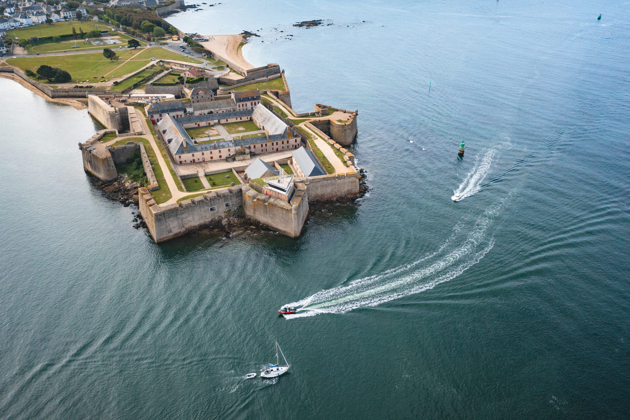 Vue aérienne de la citadelle de Port-Louis