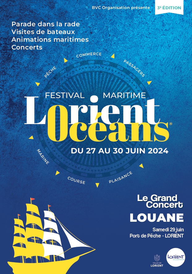 Affiche du concert de Lorient Océans, du 27 au 30 juin 2024 (Morbihan)
