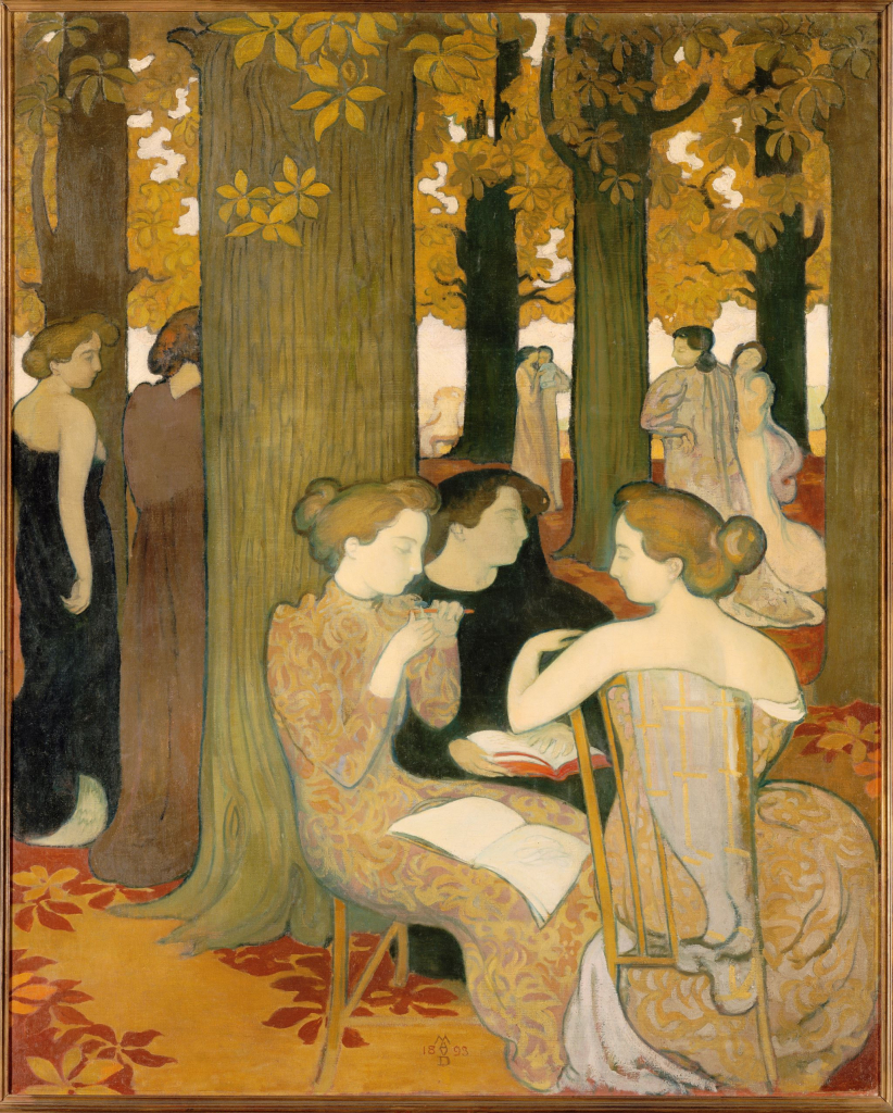 "Les Muses", huile sur toile (1893) de Maurice Denis, exposition temporaire "Femmes chez les Nabis' au Musée de Pont-Aven (Finistère)