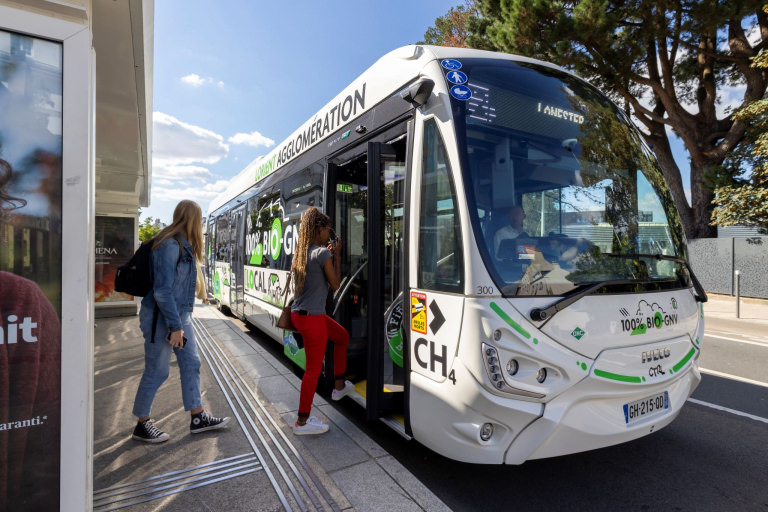 Bus bio GNV à Lorient, flotte de bus décarbonnés (Lorient Bretagne Sud, Morbihan)