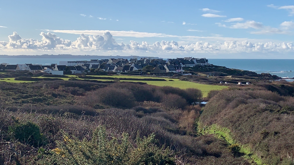 Vue panoramique sur le littoral de Lorient Bretagne Sud depuis Lé Courégant à Ploemeur (Morbihan)