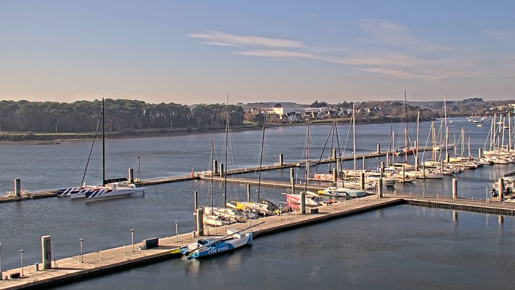 Webcam du port de Lorient La Base, pôle course au large, le 11 janvier 2024 (Morbihan)