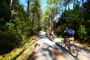 Balade à vélo en famille sur la voie verte des Kaolins à Ploemeur (Morbihan) - ©Emmanuel Lemée - LBST Balade à vélo en famille sur la voie verte des Kaolins à Ploemeur (Morbihan)