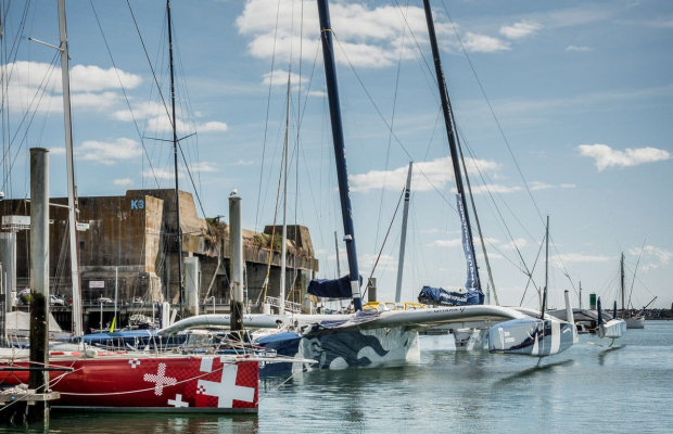 Les bateaux du pôle course au large à Lorient La Base