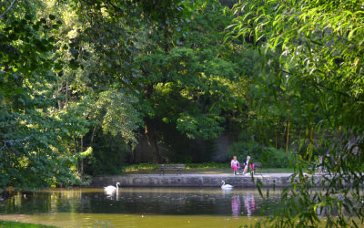 Hennebont, pause devant l'étang du Parc de Kerbihan