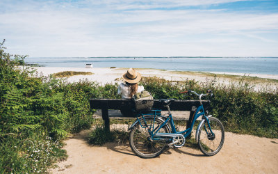 Balade à vélo du côté de la plage des Grands Sables à l'île de Groix (Morbihan)