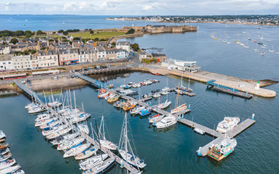 Vue aérienne du Port de la Pointe de Port-Louis (Morbihan)