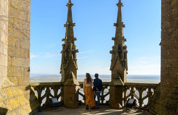 Vue de la baie du Mont Saint-Michel depuis le haut de l'abbaye