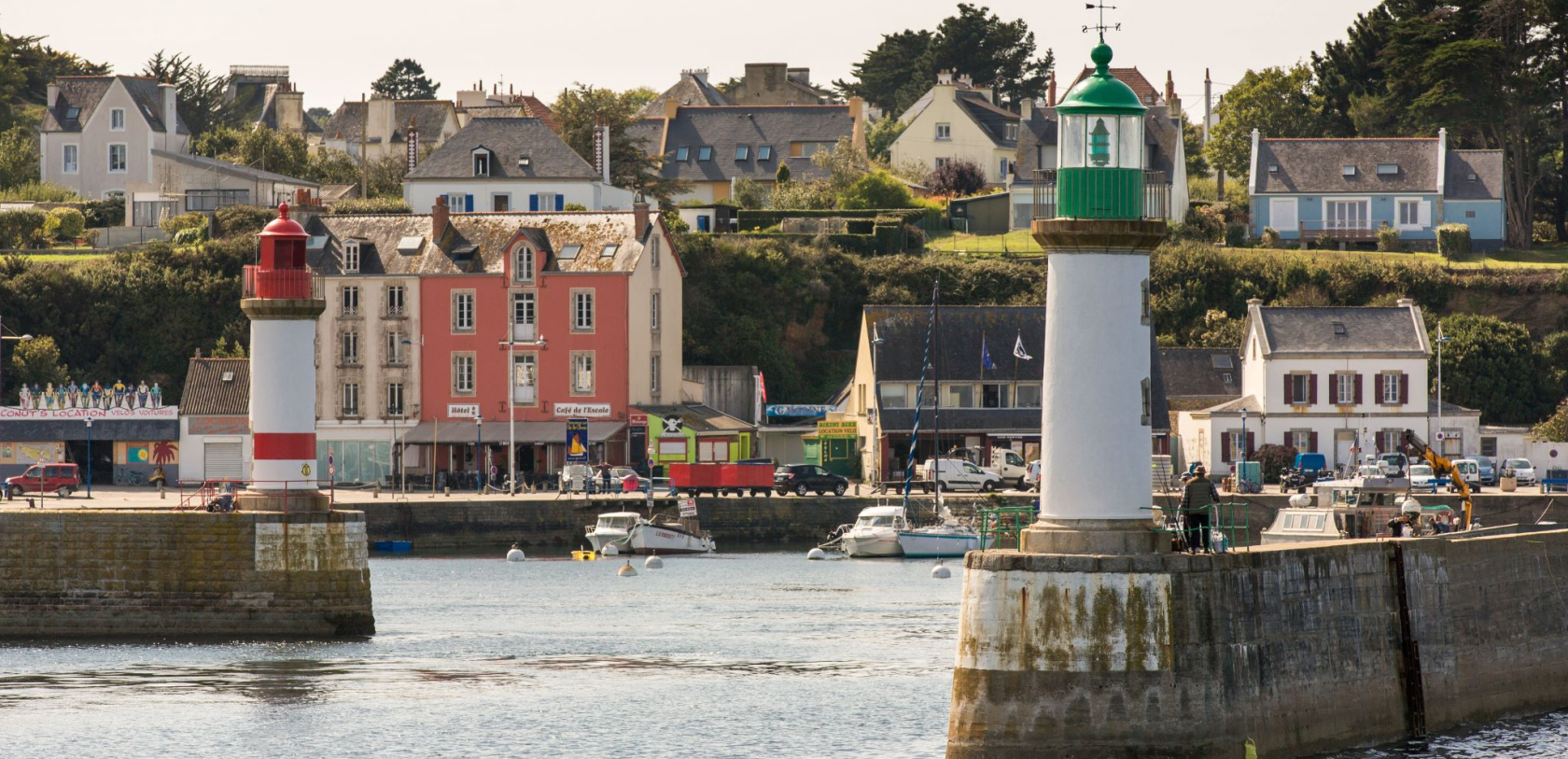 Arrivée en bateau au port de Port-Tudy sur l'île de Groix (Morbihan)