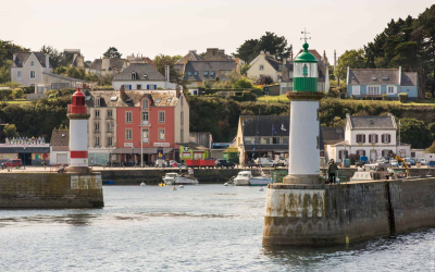 Arrivée en bateau au port de Port-Tudy sur l'île de Groix (Morbihan)