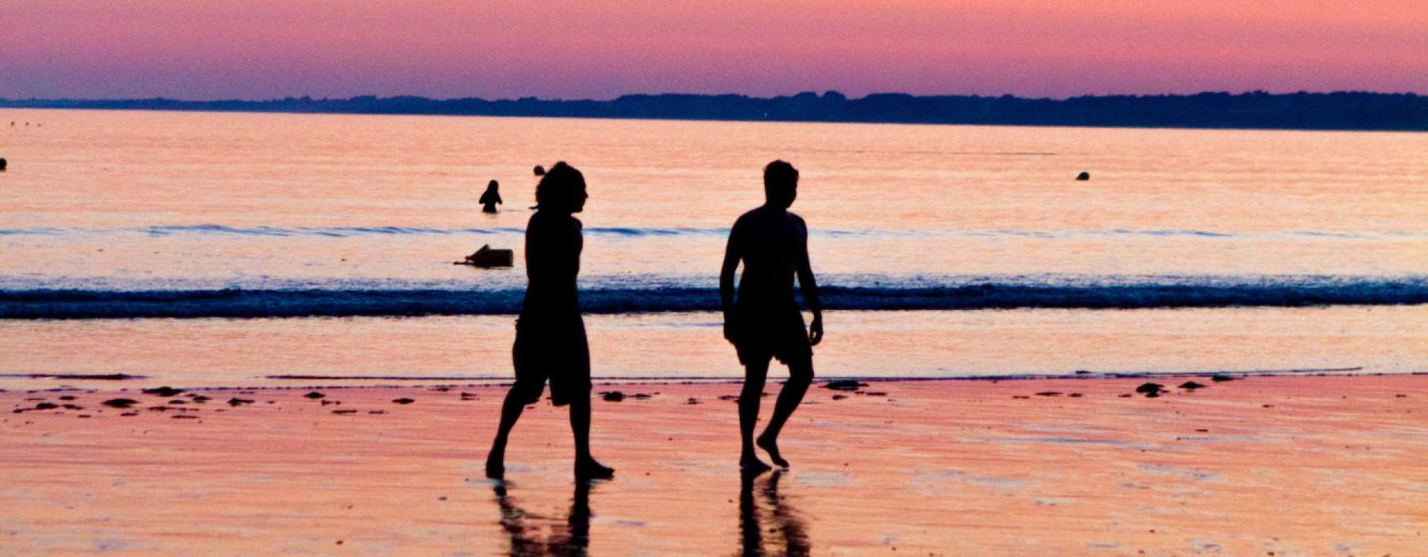 Coucher de soleil plage de Fort Bloqué, Ploemeur