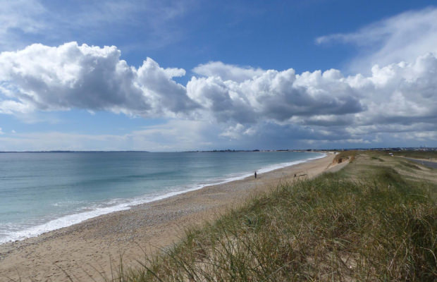 Grande plage et tombolo de Gâvres.
