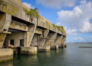 Vue sur les alvéoles du bloc K3 de Lorient La Base (Morbihan)