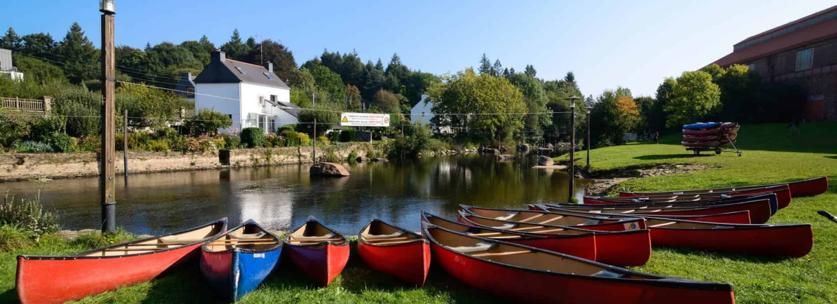 Kayaks au bord du Blavet, Inzinzac Lochrist (Morbihan)
