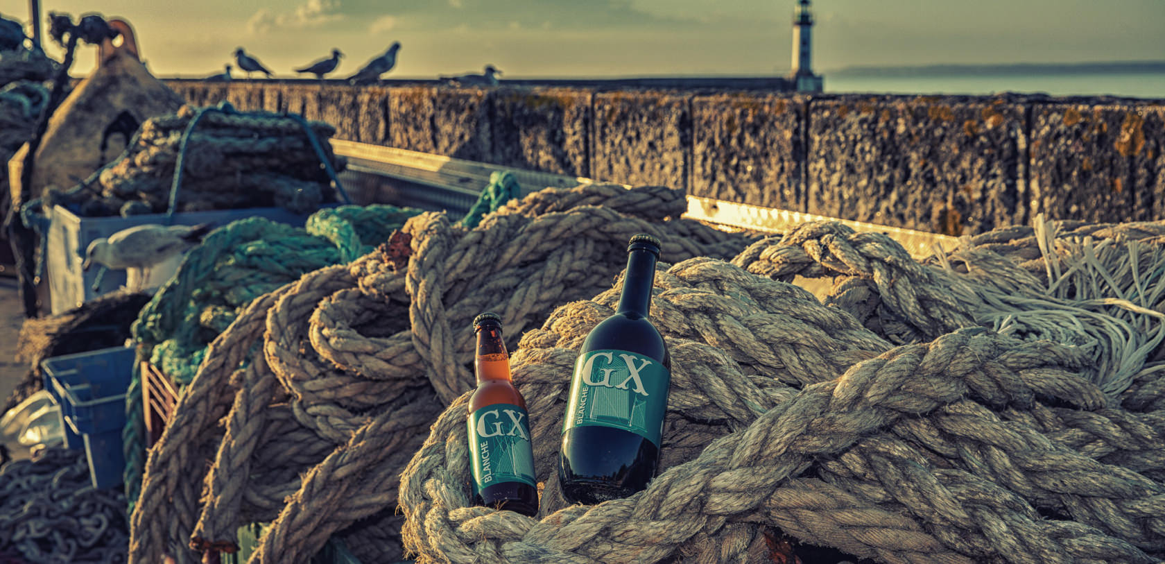 Île de Groix, bière sur le port de Port-Tudy