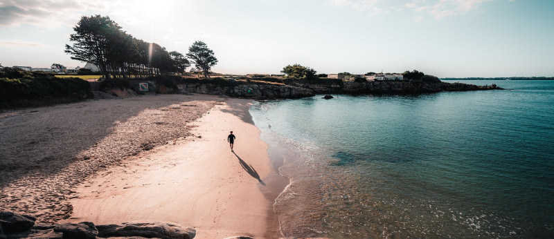 Balade sur la plage du petit Pérello à Ploemeur (Morbihan)