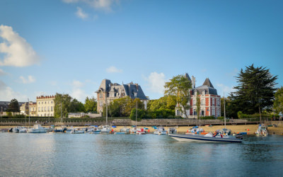 Plage avec vue sur les 3 villas, Larmor Plage