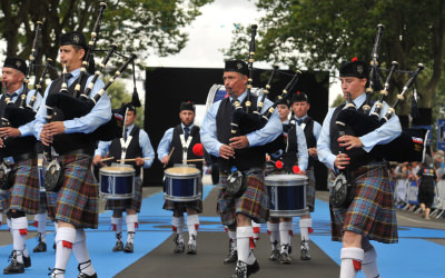 Lorient, musiciens pendant la grande parade du festival interceltique