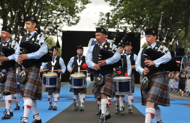 Lorient, musiciens pendant la grande parade du festival interceltique