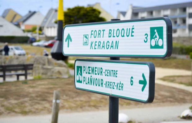 Panneau indicateur de la voie verte, Ploemeur