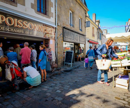 Le marché et la poissonnerie du centre ville à Port-Louis