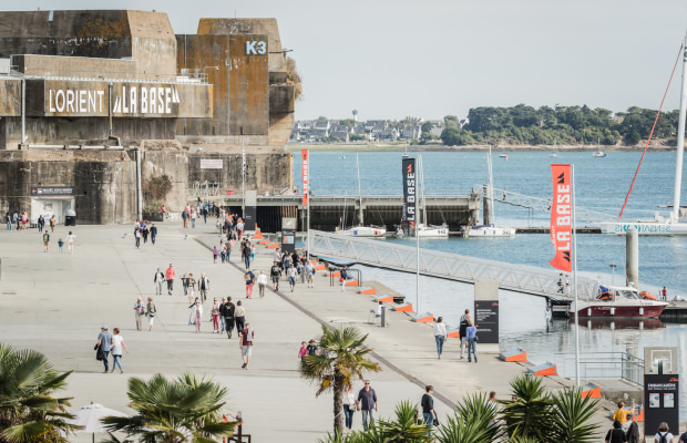 Lorient La base, le quai du pôle course au large.