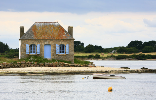 La petite maison au volets bleus de Saint Cado à Belz (Morbihan, Bretagne Sud)