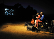 Projection pendant le Festival du Film Insulaire de l'île de Groix (Morbihan)