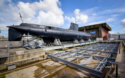 Sous-marin Flore S645 à Lorient La Base (Morbihan)