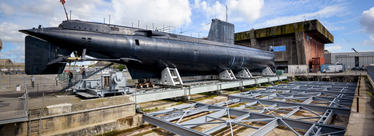 Sous-marin Flore S645 à Lorient La Base (Morbihan)