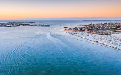 Vue aérienne de l'entrée de la Rade de Lorient (Morbihan)