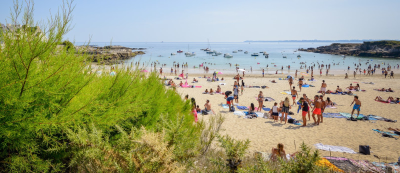 Plage estivale, Le Pérello,Ploemeur
