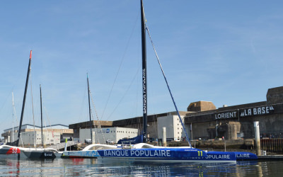 Trimaran Ultim Banque Populaire au pôle course au large de Lorient La Base