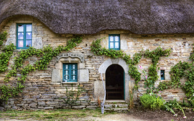 Façade d'habitation du village de Poul Fetan, Quistinic