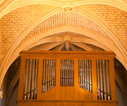 Lorient, l'orgue de l'église de Notre-dame-de-bonne-nouvelle dans le quartier de Kerentrech.