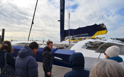 Visite guidée du pôle course au large de Lorient La Base (Morbihan)