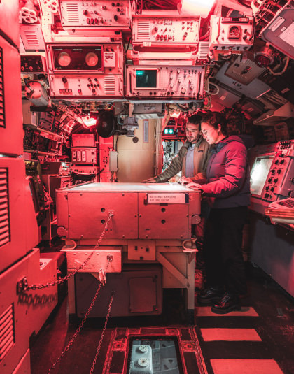 Visite de l'intérieur du sous-marin Flore S645 à Lorient La Base (Morbihan)