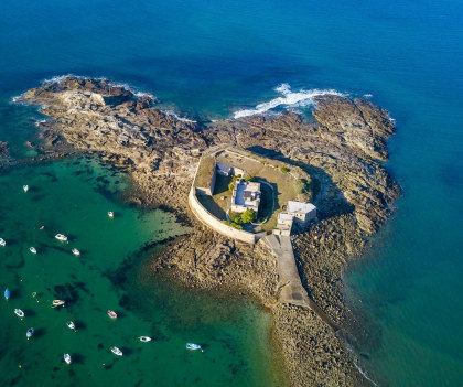 Vue aérienne du Fort Bloqué, Ploemeur